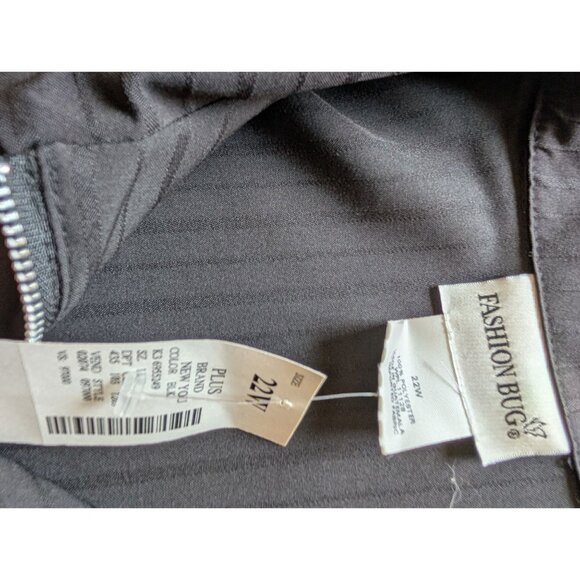 Fashion Bug Womens Plus Size 22W Black Pinstripe Zip-Front Jacket NWT - Picture 4 of 7